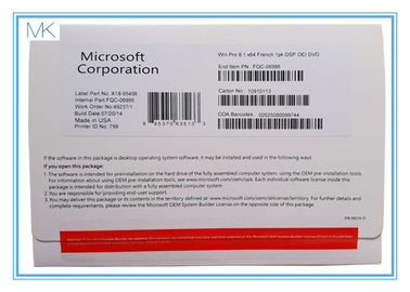 French Windows 8.1 Pro 64 Bit 32 Bit / Microsoft Windows 8.1 Oem
