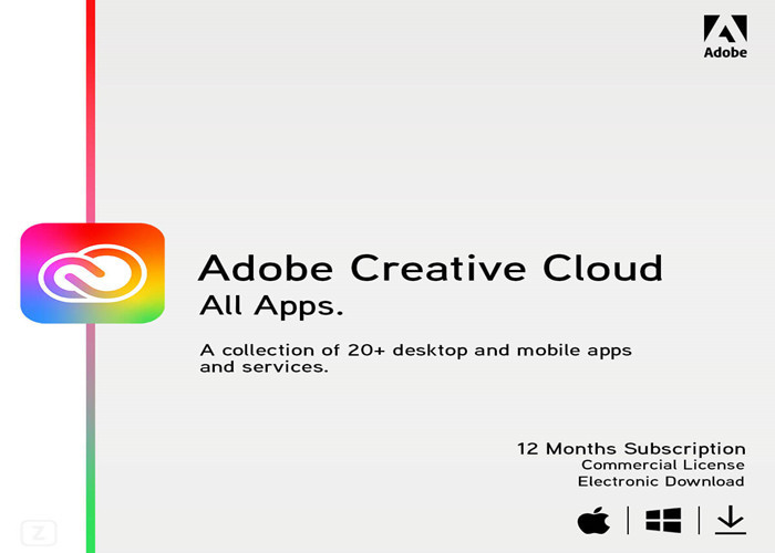 Adobe Creative Cloud All Apps Adobe Creative Tools Plus 100G Storage 12 Month Subscription