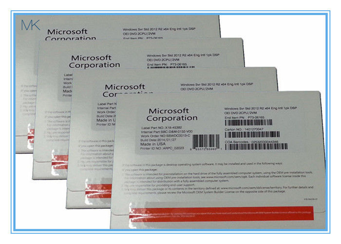 Online Activation Standard R2 x 64bit Windows Server 2012 Versions OEM Box 2 CPU 2 VM / 5 CALS