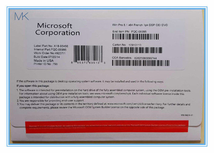 Microsoft Windows 10 Pro 64 Bit 32 Bits Key/Clave -Licencia 100% Original French