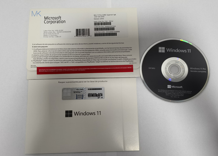 FQC-10529 Microsoft Windows 11 Pro OEM DVD 64-bit Spanish 22H2 Version