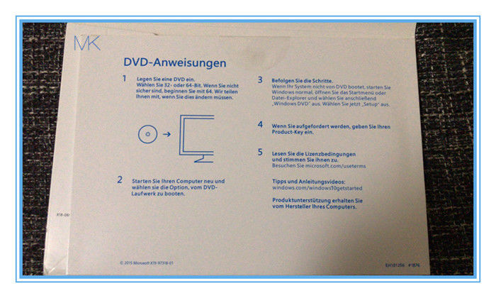 FQC-08981 Windows 10 Pro DVD Box 32 64 bit with 1 GHz Processor System Requirements
