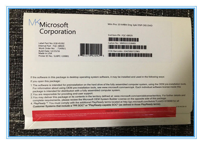 Windows 10 Pro Retail Box Operating System Windows 10 Installation 32-bit Or 64-bit Module Windows 10 Professional Retail Box