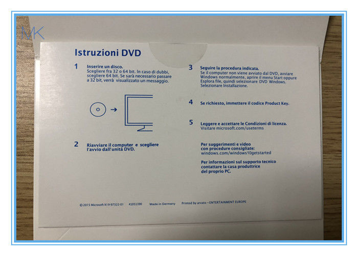 Italian Language Windows 10 Pro Retail Box 64 - Bit DSP OEI 1pk For PC / Laptop
