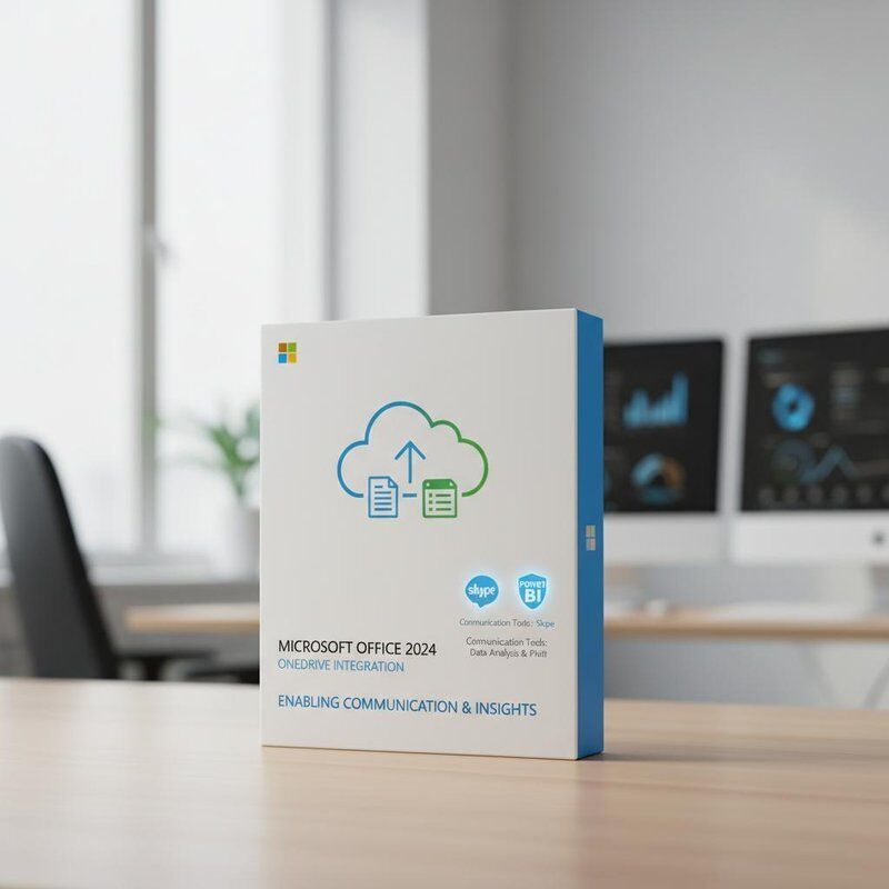 OneDrive Integration Microsoft Office 2024 Offering Communication Tools Skype and Data Analysis Tools Power BI Enabling Communication