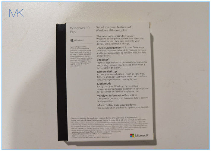 32/64 Bit English USB3.0 Microsoft Windows 10 Activation License