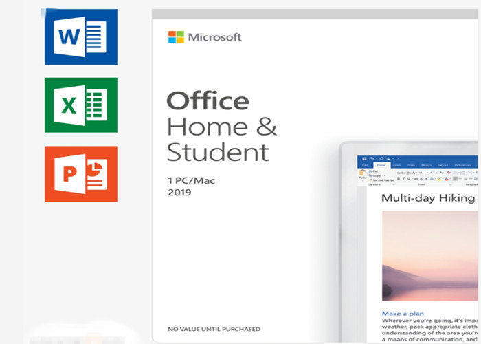 Digital Download Version Microsoft Office Home And Student 2019 1pcs For PC